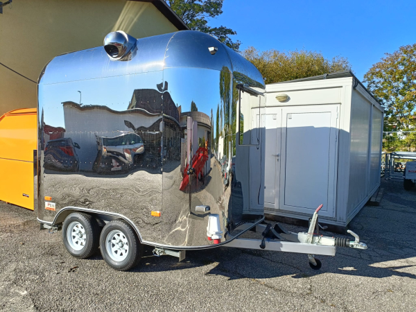 Retro Stainless Steel Food Trailer PSS3021 im US-Retro-Design mit Edelstahl